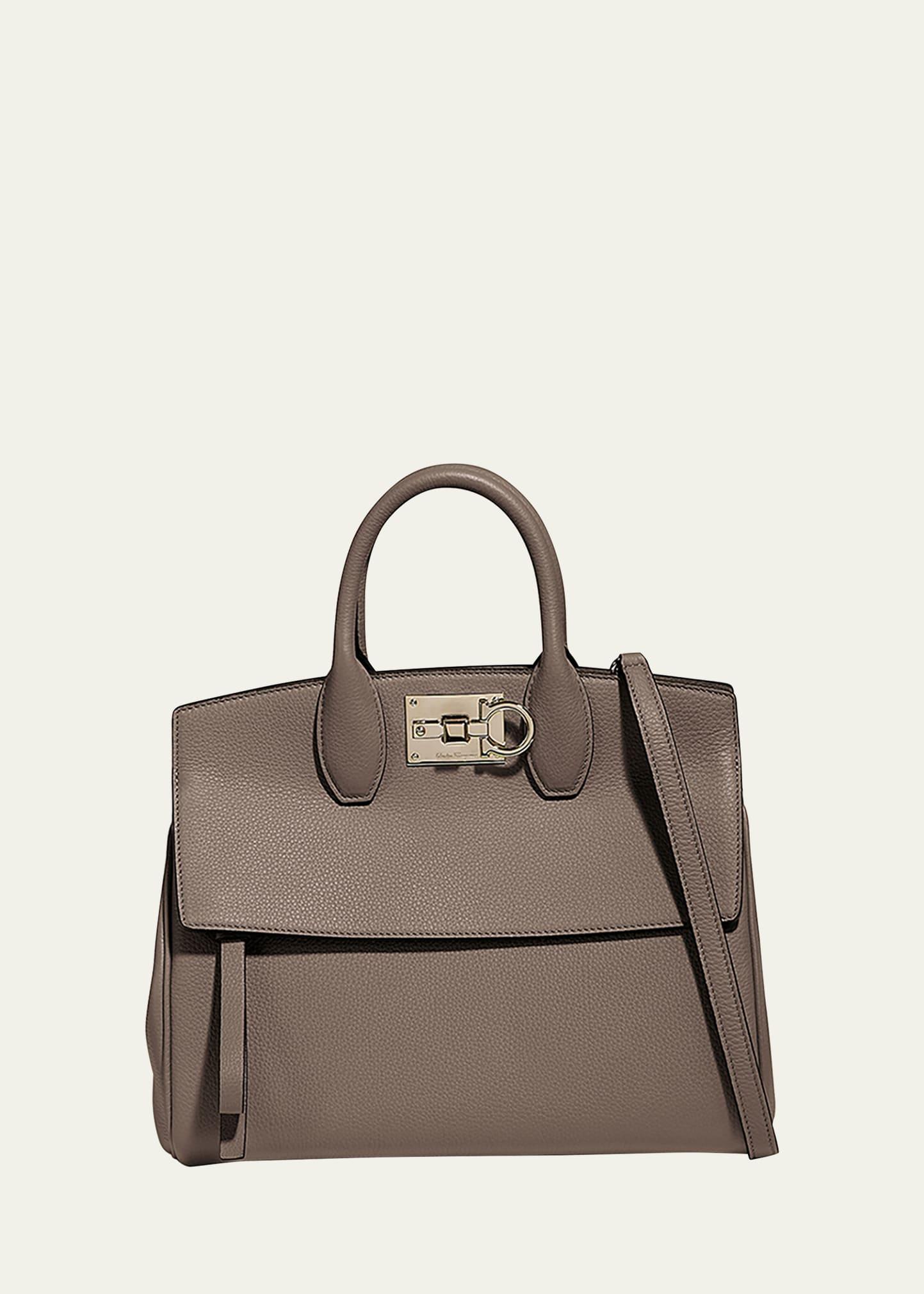 FERRAGAMO Small The Studio Leather Top Handle Bag Product Image