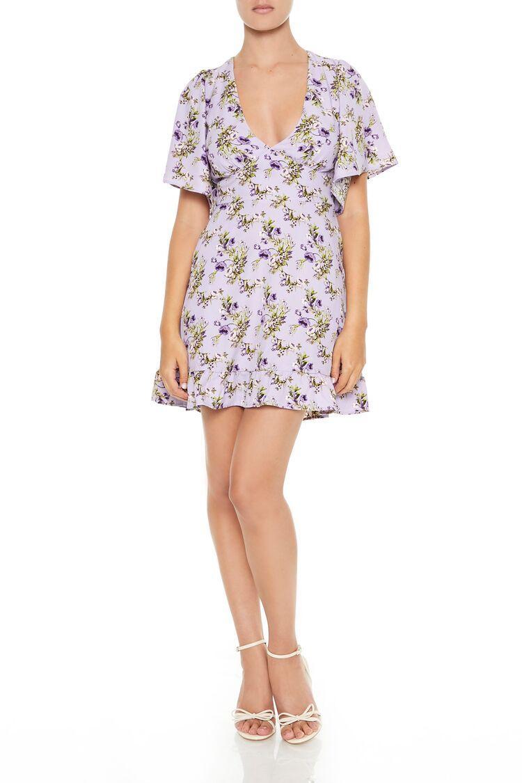 Floral Print Cutout Mini Dress | Forever 21 Product Image