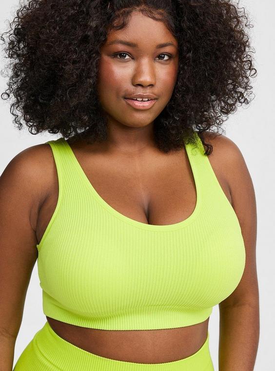 Lightly Lined Seamless Rib Scoop Bralette Product Image