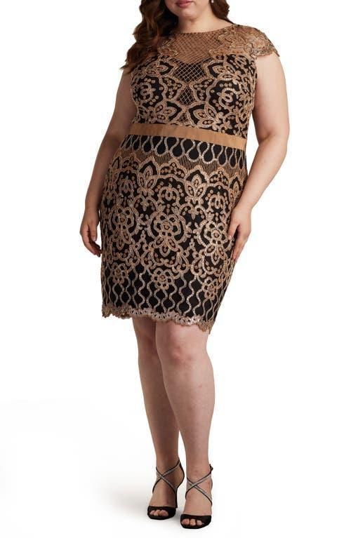 Tadashi Shoji Sequin Cap Sleeve Lace Dress Product Image