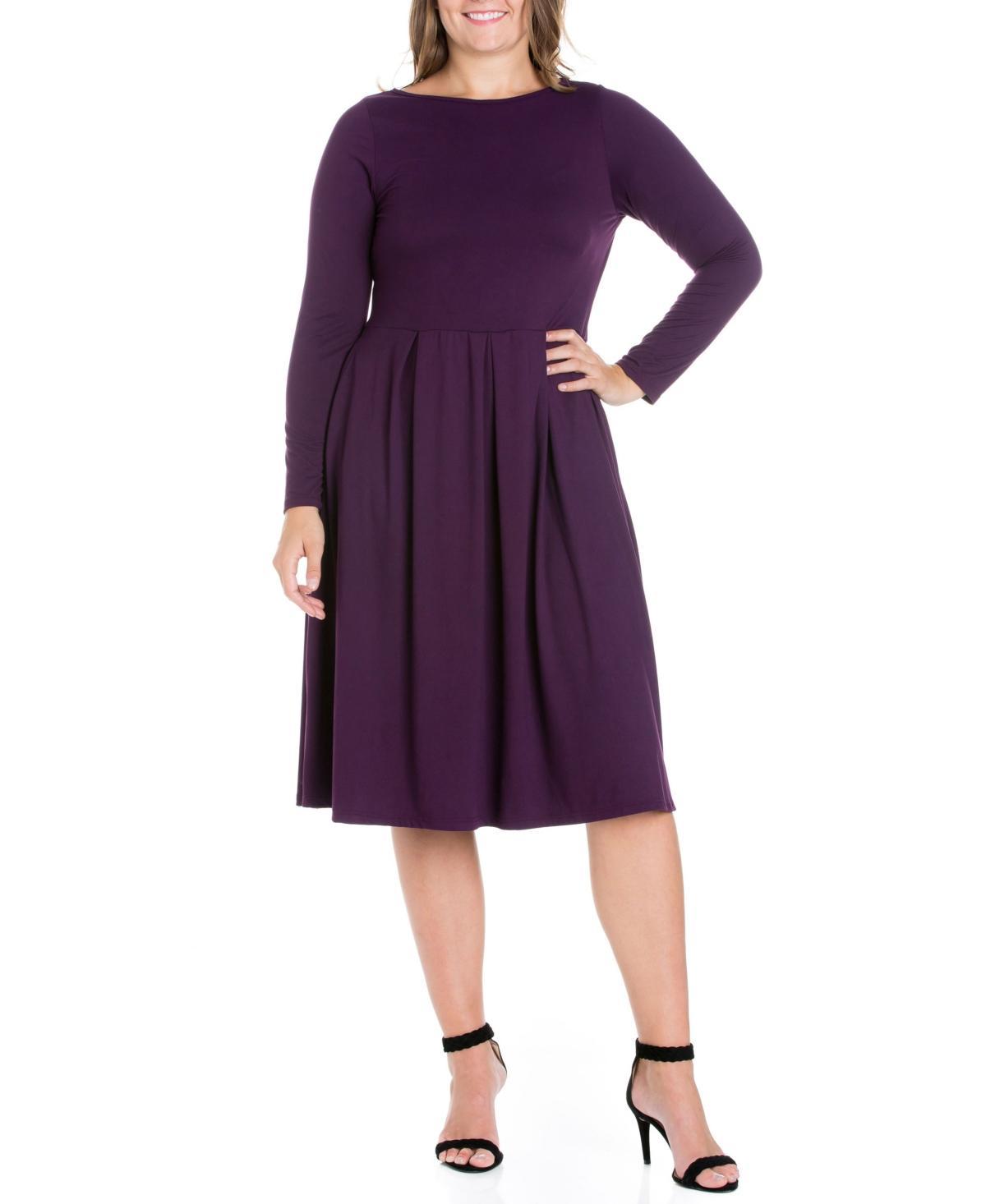 Womens Plus Size Fit and Flare Midi Dress Product Image