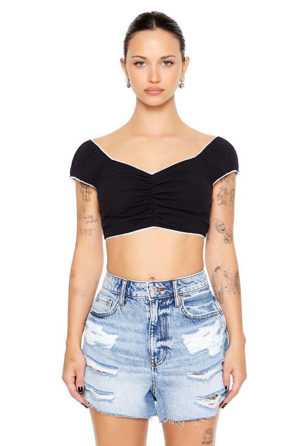 Distressed Acid Wash Denim Shorts | Forever 21 Product Image