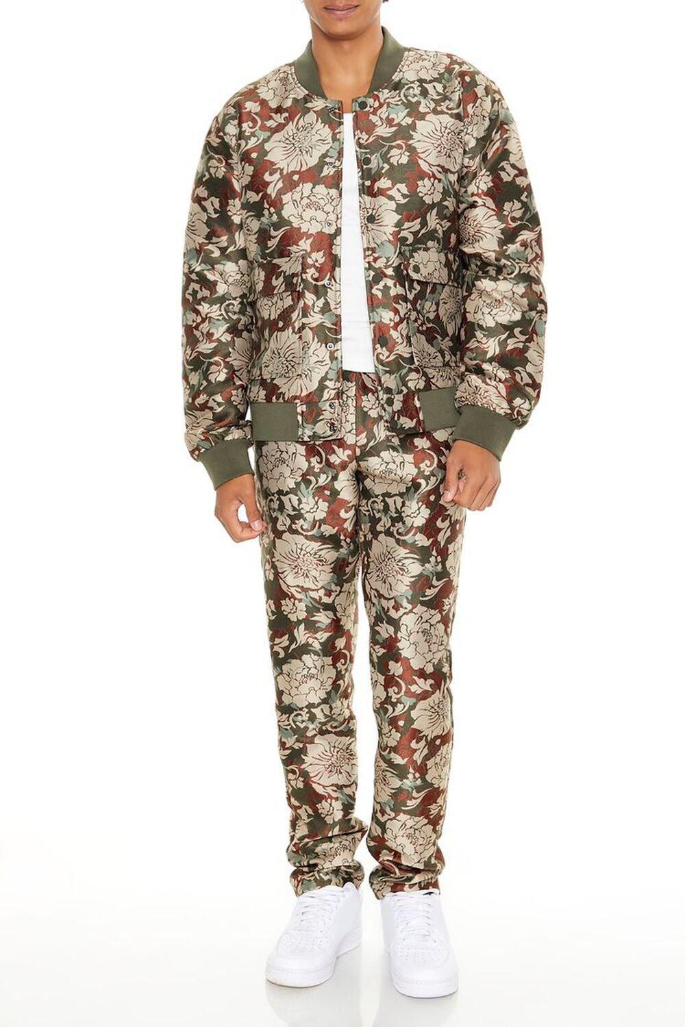 Jacquard Floral Bomber Jacket | Forever 21 Product Image