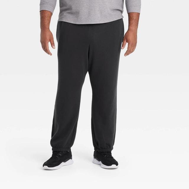 Mens Big Extra Lightweight Cotton Fleece Jogger Pants - All In Motion Black Wash 2XL Product Image