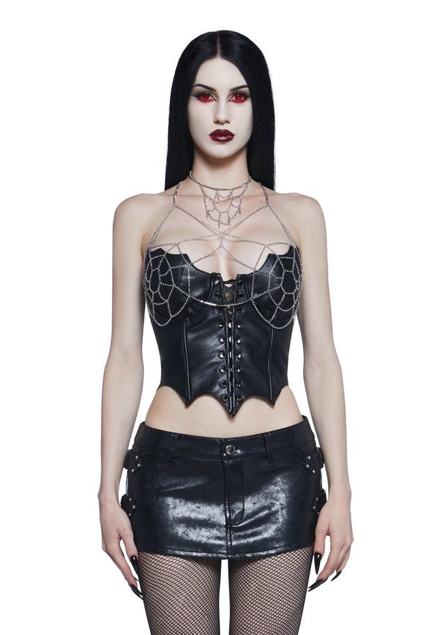 Halloween Accessories Spider Web Chain Harness Set - Silver Product Image