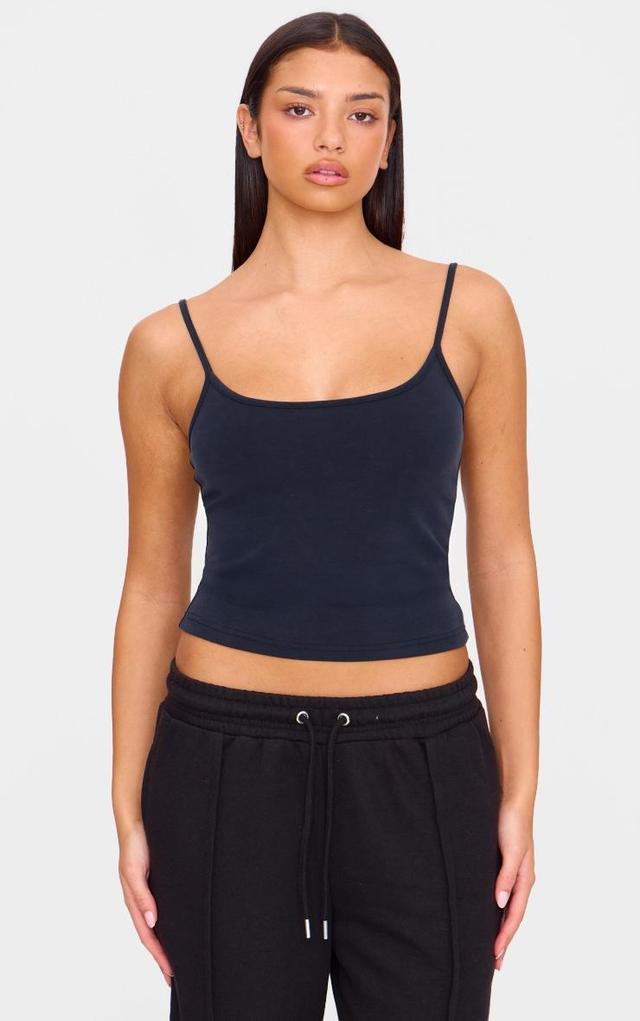 Black Premium Soft Touch Strappy Cami Top Product Image