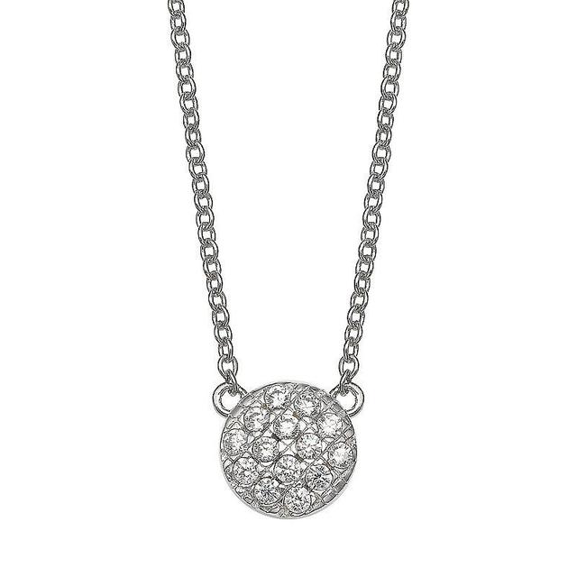 PRIMROSE Cubic Zirconia Disc Necklace, Womens Sterling Product Image