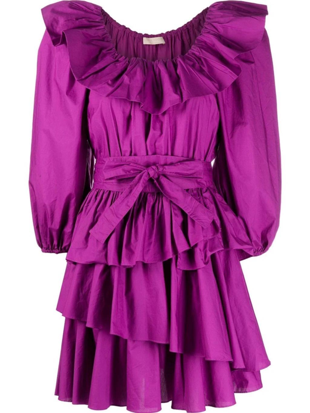 Giselle Ruffle-detail Dress In Orchid Product Image