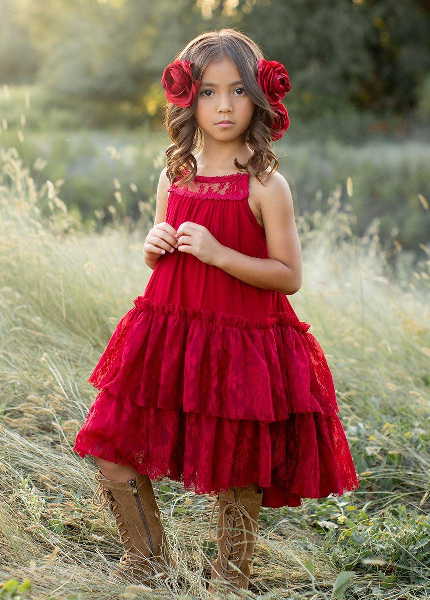 Catrina Dress in Crimson Product Image