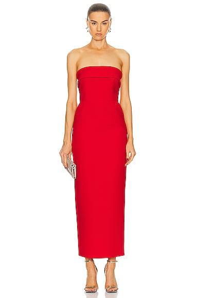 The New Arrivals by Ilkyaz Ozel Rhea Dress Red. (also in 34, 38, 40). Product Image