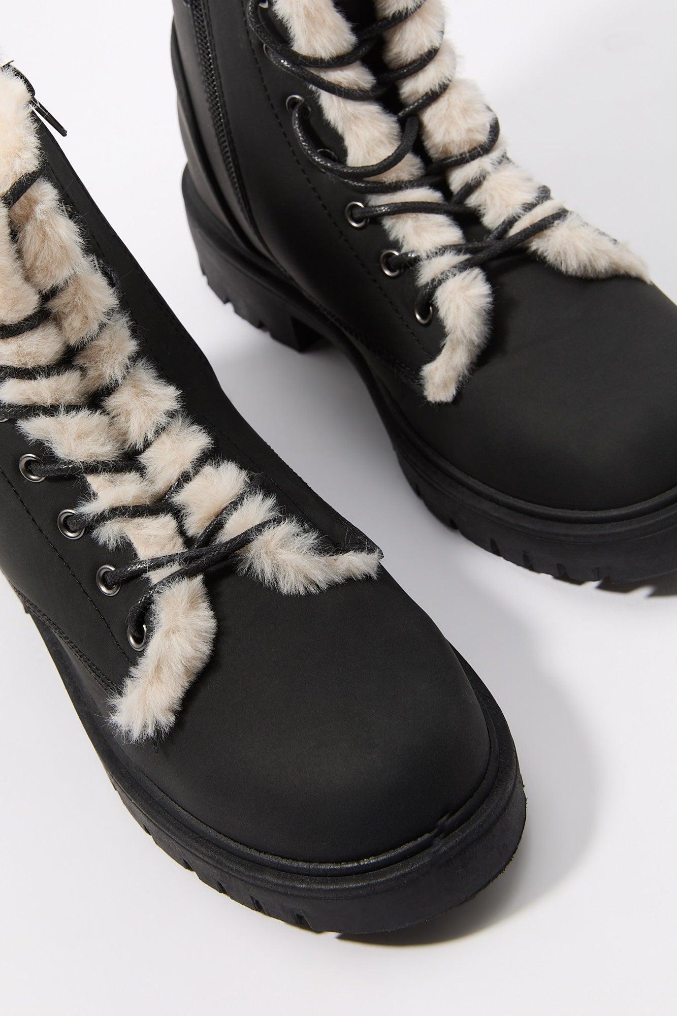 Faux Fur Lined Lace Up Boot Female Product Image