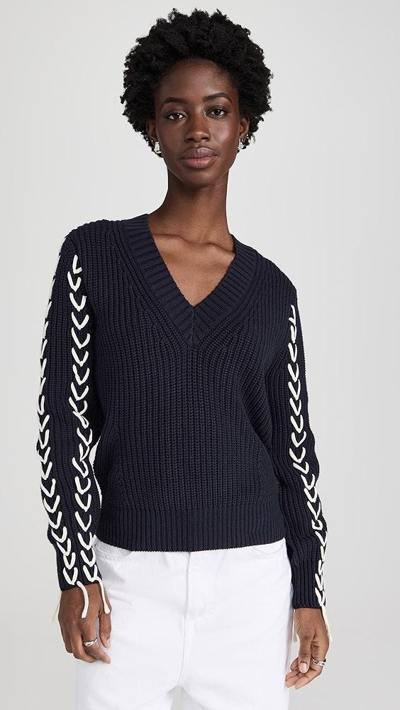 Scotch & Soda Laced Up Sleeve Pullover | Shopbop Product Image