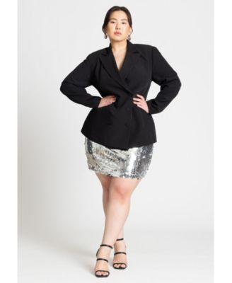 Plus Size Pailette Sequin Mini Skirt Product Image