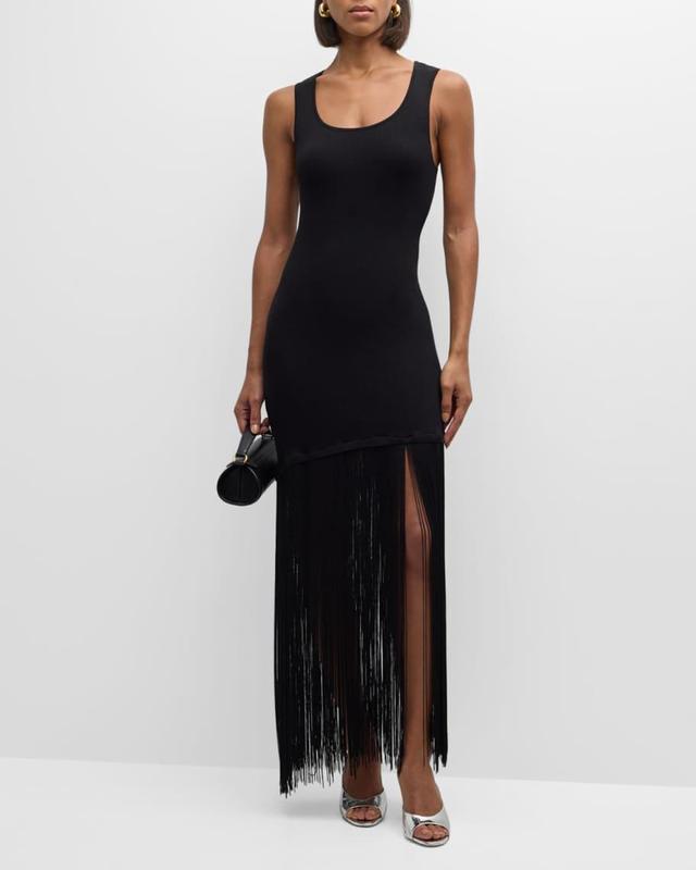 Sleeveless Fringe Tank Dress Product Image