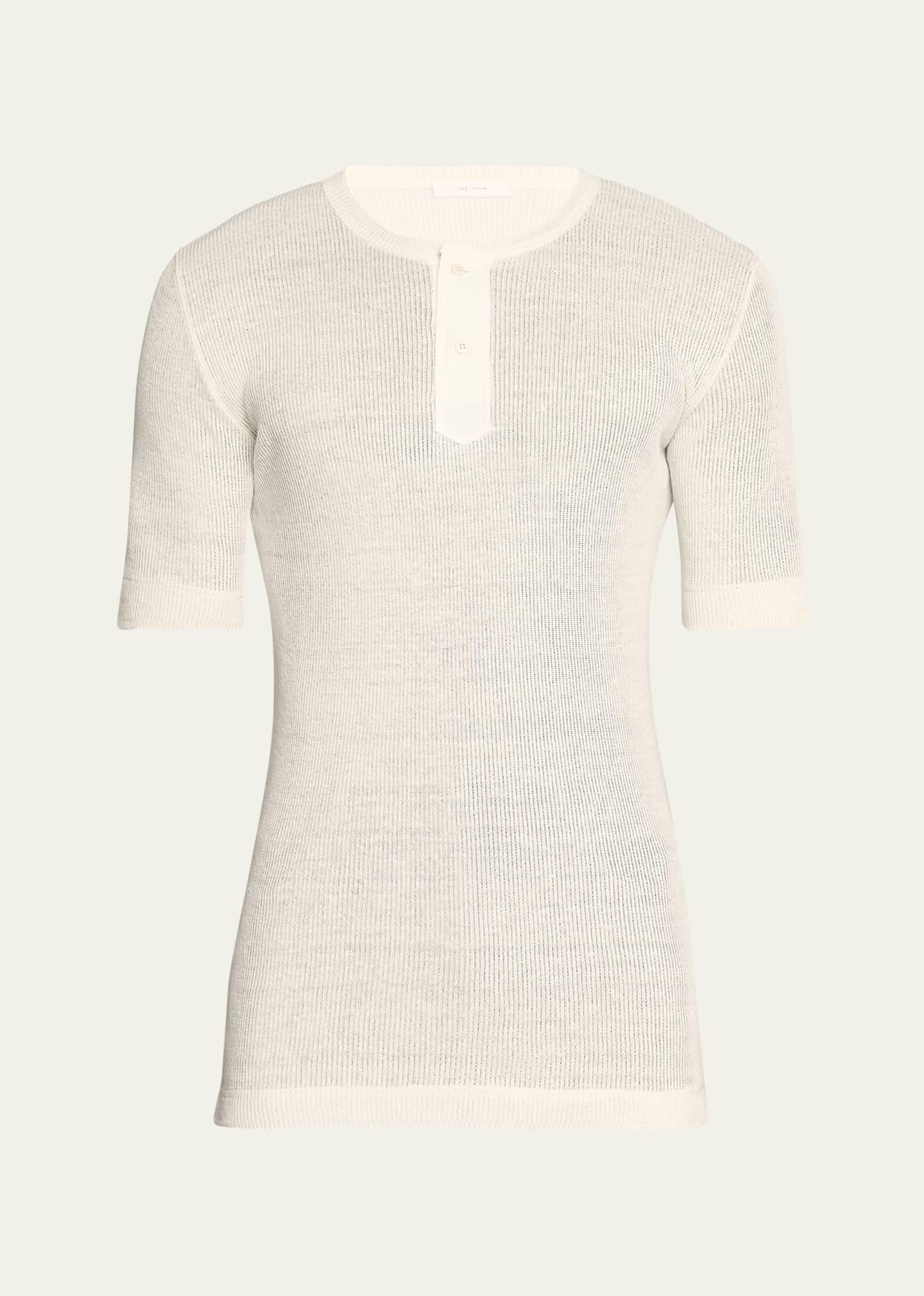 Mens Linen-Silk Henley Shirt Product Image