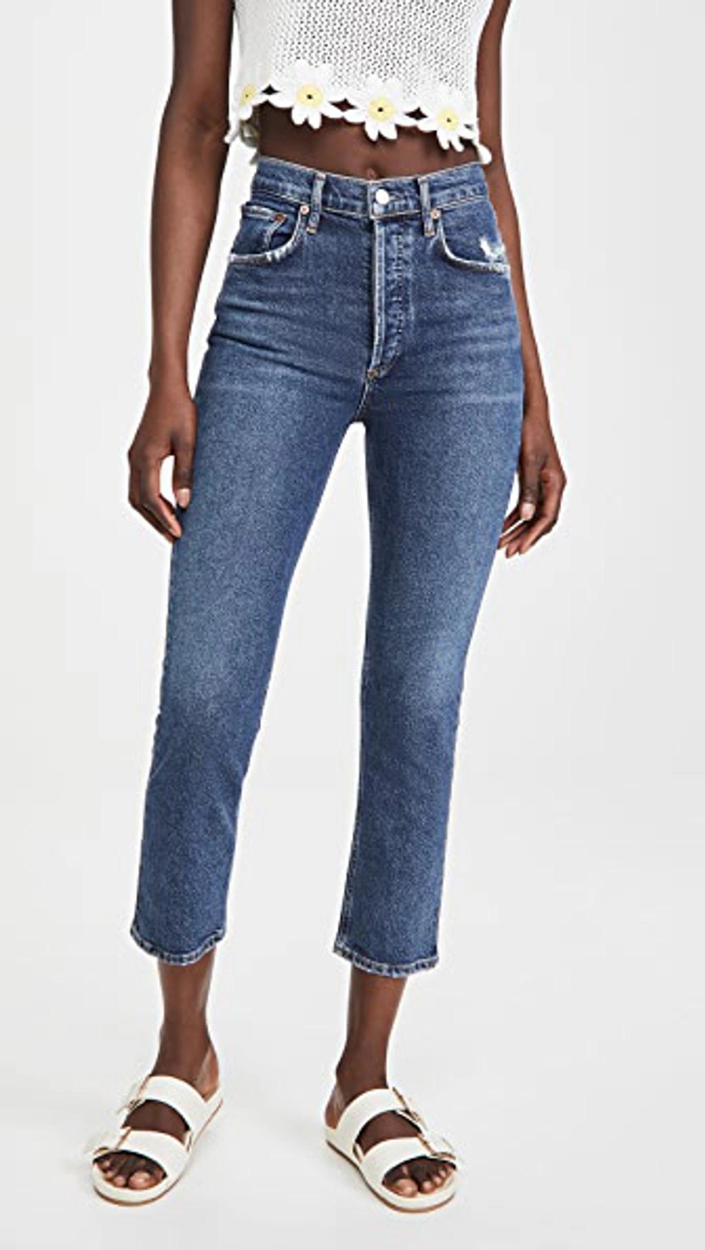 Riley High Rise Straight Crop Jeans In Frequency product image