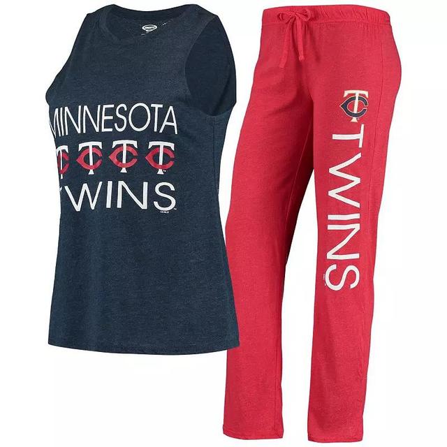 Womens Concepts Sport Red/Navy Minnesota Twins Meter Muscle Tank Top & Pants Sleep Set Product Image