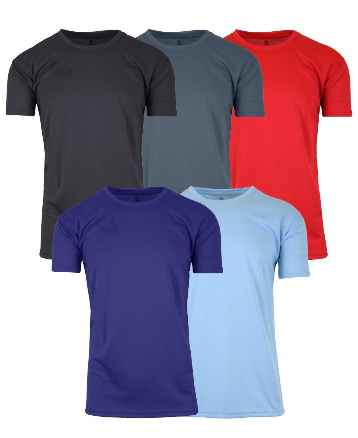 Galaxy By Harvic Mens Short Sleeve Moisture-Wicking Quick Dry Performance Crew Neck Tee -5 Pack Product Image