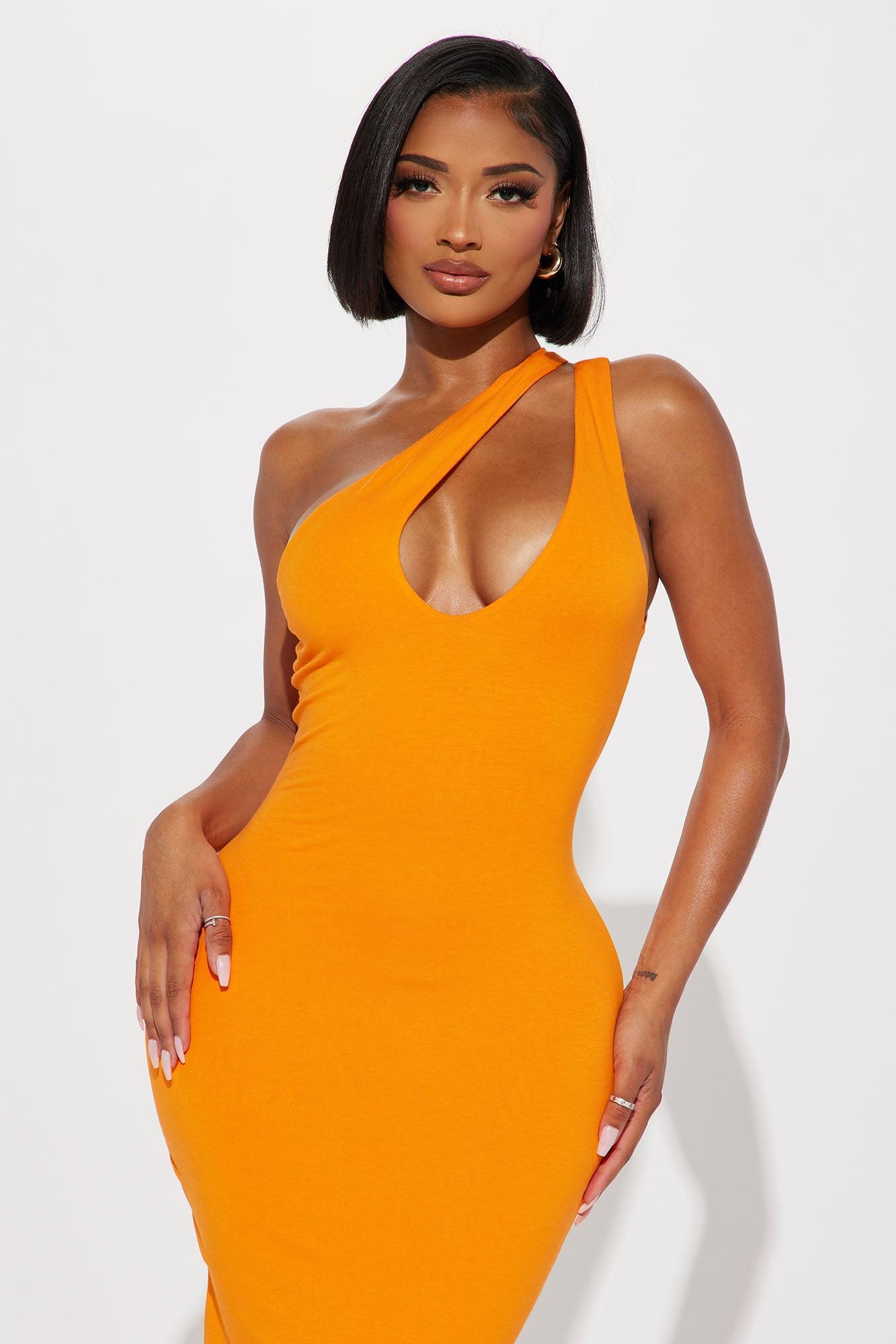 Keep It Routine Midi Dress - Orange Product Image