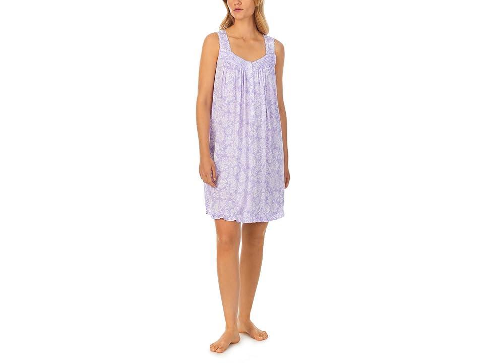 Eileen West Tencel Sleeveless Chemise (Lilac Ground Floral) Women's Pajama Product Image