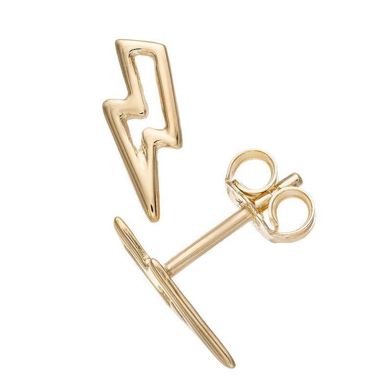 Au Naturale 14k Gold Lightning Bolt Stud Earrings, Womens, Yellow Product Image