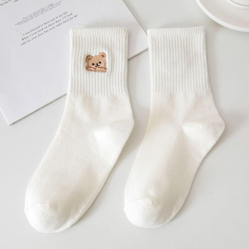 Set of 3: Bear Embroidered Socks Product Image