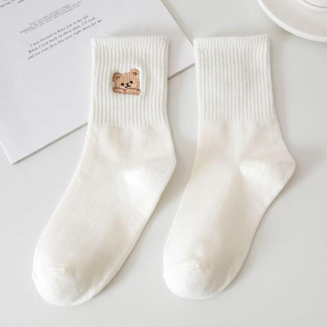 Set of 3: Bear Embroidered Socks Product Image