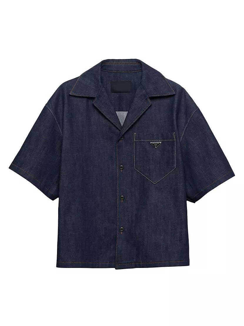 Mens Short-Sleeved Selvedge Denim Shirt Product Image