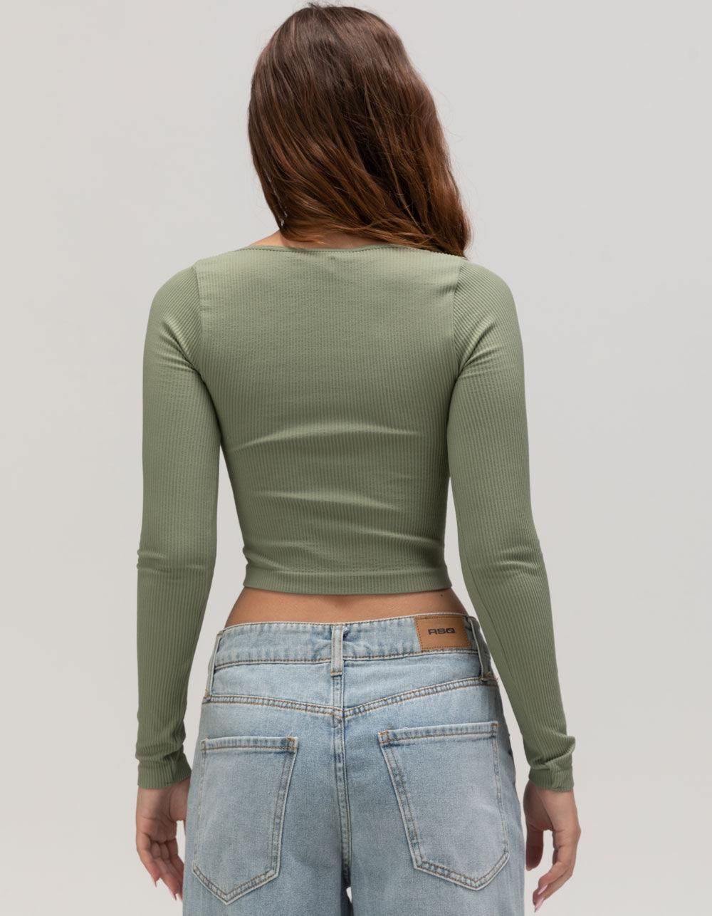 RSQ Womens Seamless Square Neck Long Sleeve Top Product Image