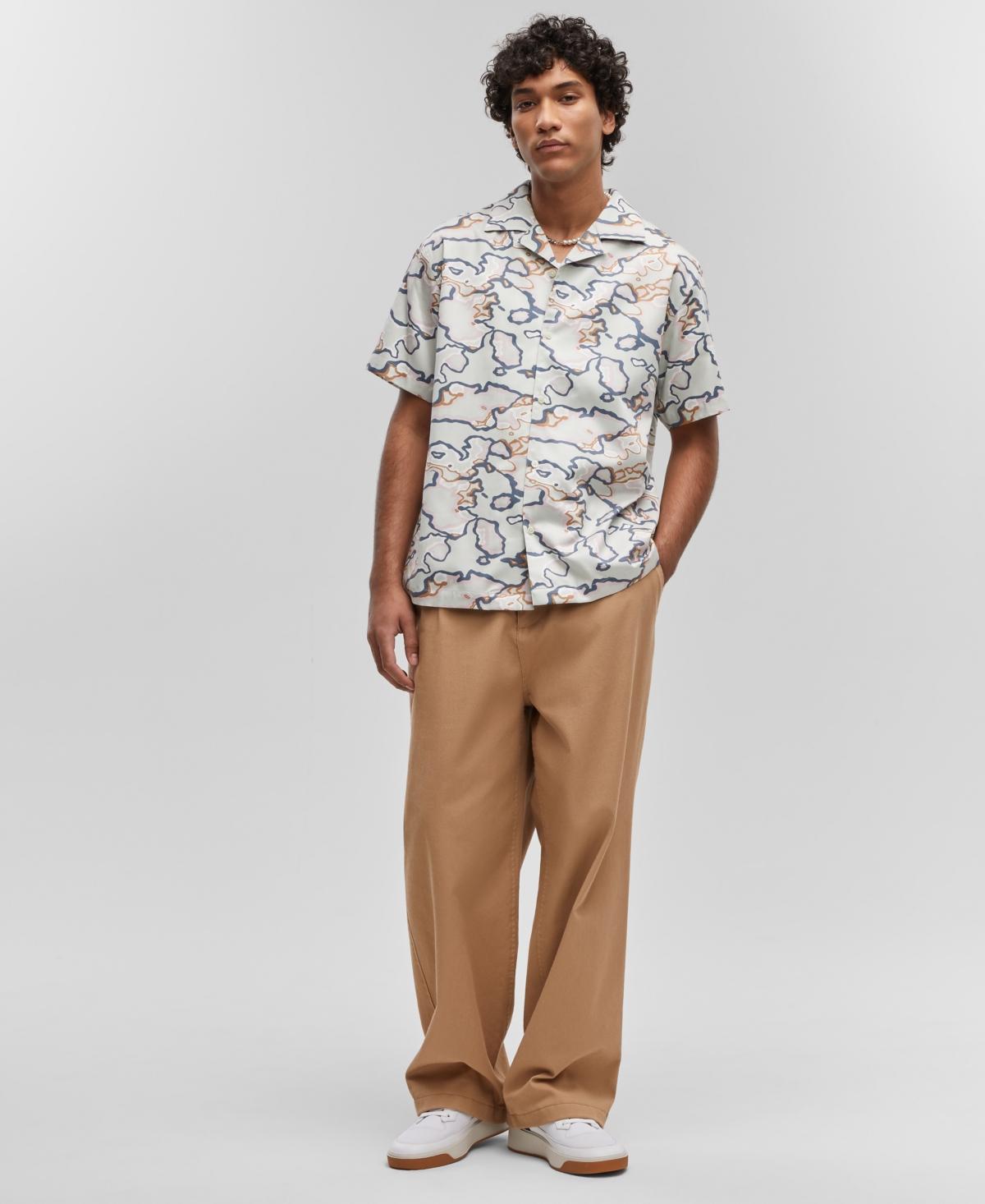 Mode of One Mens Relaxed-Fit Printed Button-Down Camp Shirt, Created for Macys Product Image