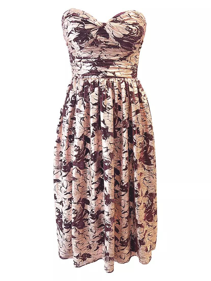 Mandy Metallic Floral Strapless Dress Product Image