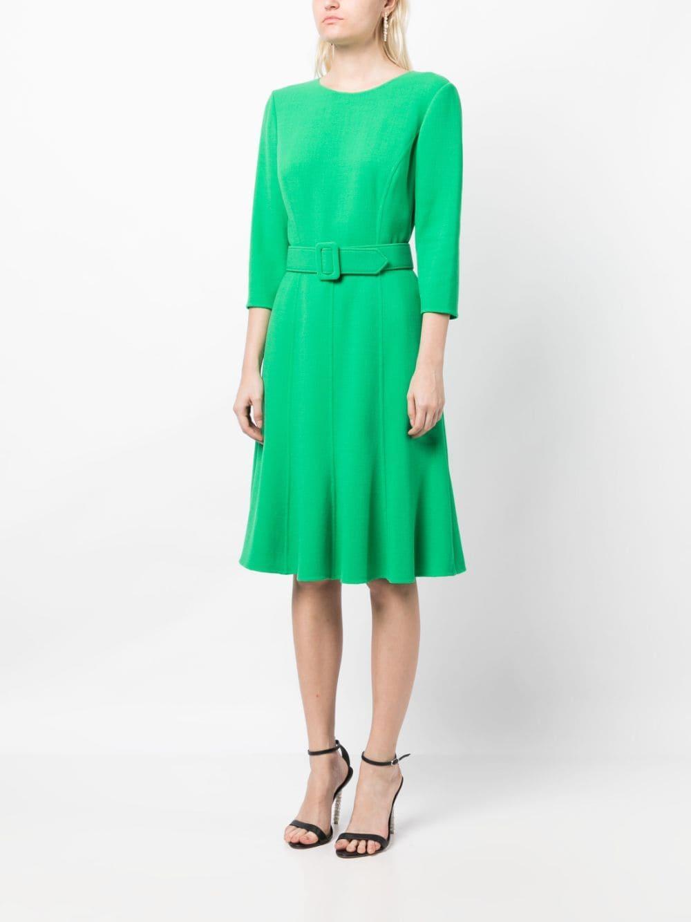 Belted Midi Dress In Green Product Image