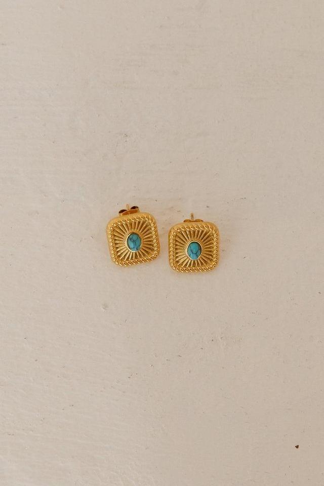 18K Gold Plated Secret Gems Earrings Gold Product Image