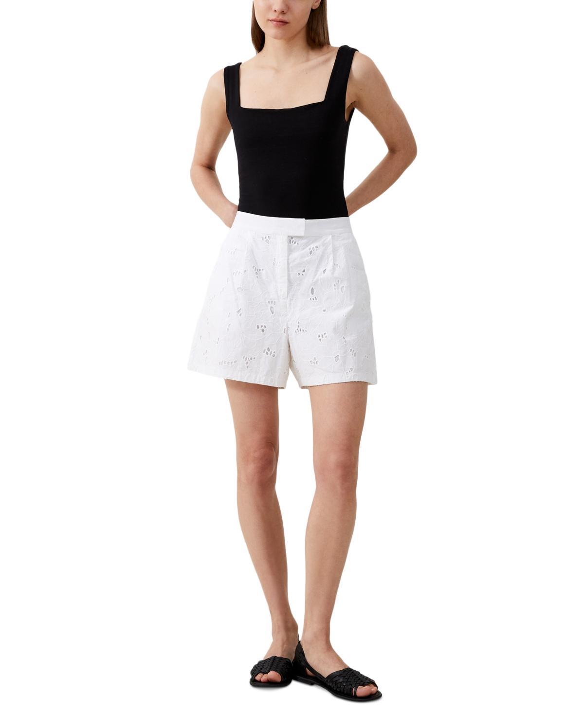 French Connection Womens Rhodes Embroidered Cotton Shorts Product Image