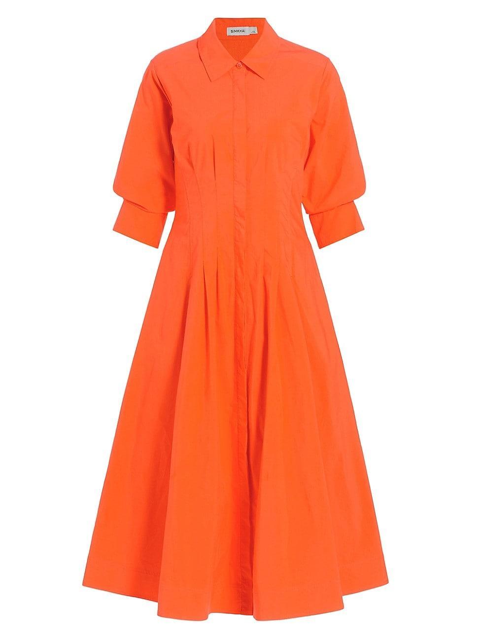 Womens Jazz Pintuck Midi Shirtdress Product Image