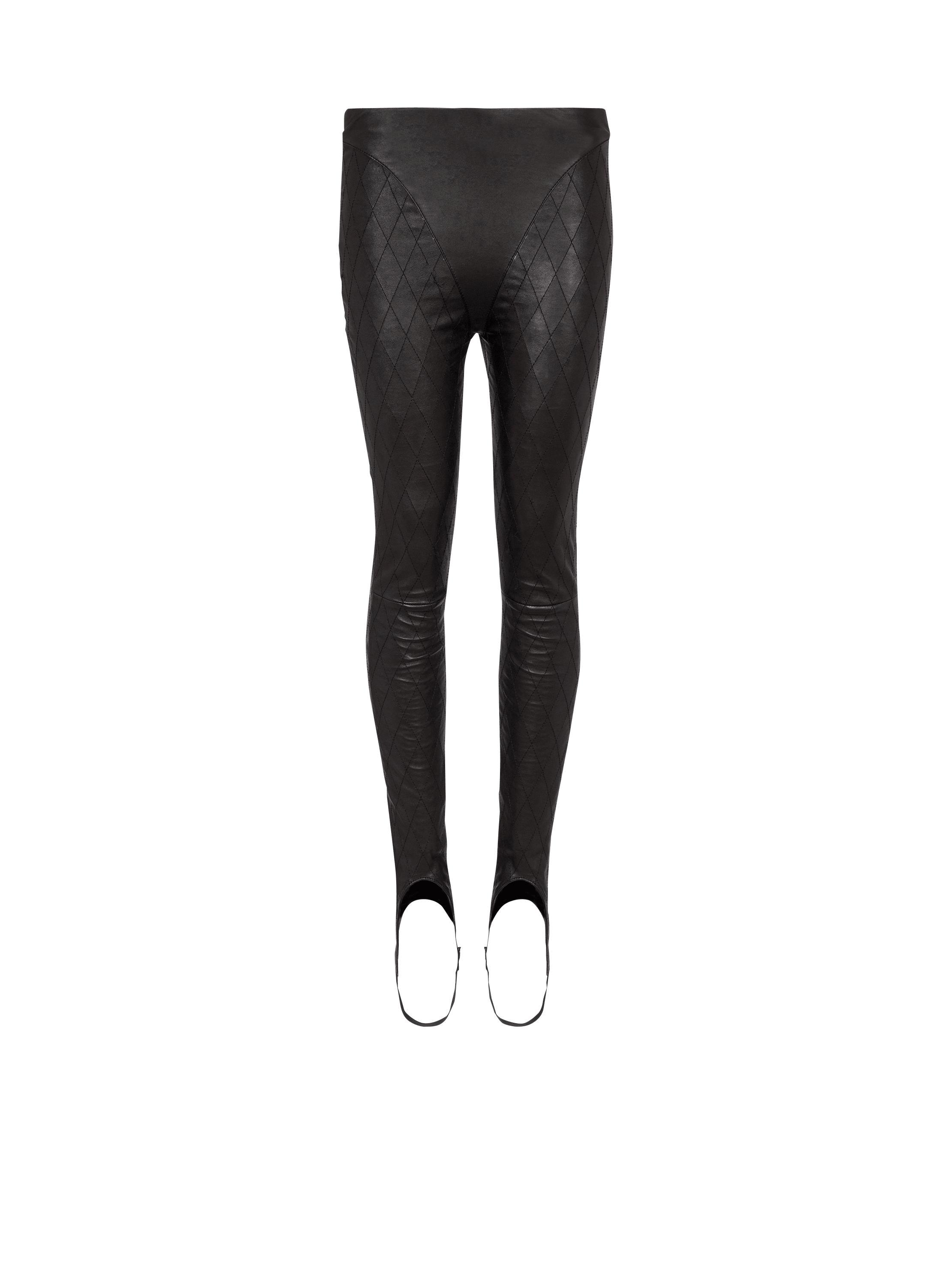 Topstitched leather leggings product image