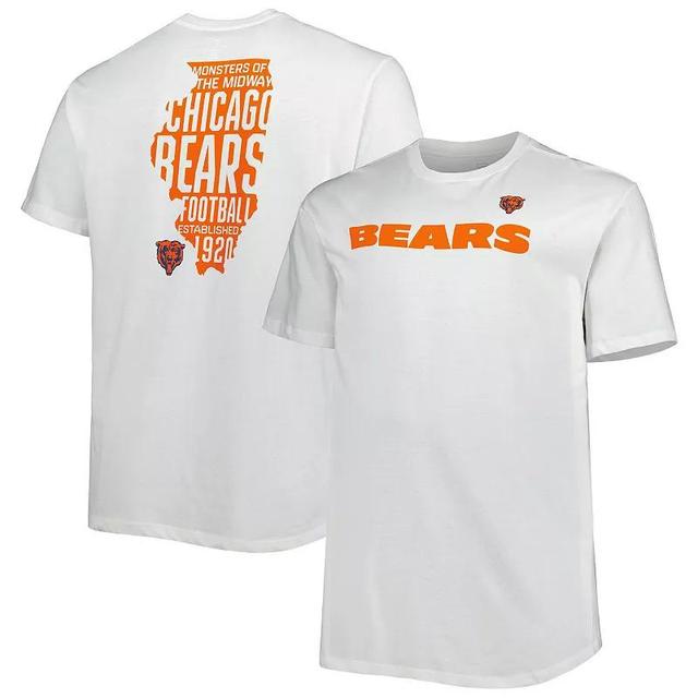 Mens Fanatics Branded White Chicago Bears Big & Tall Hometown Collection Hot Shot T-Shirt Product Image