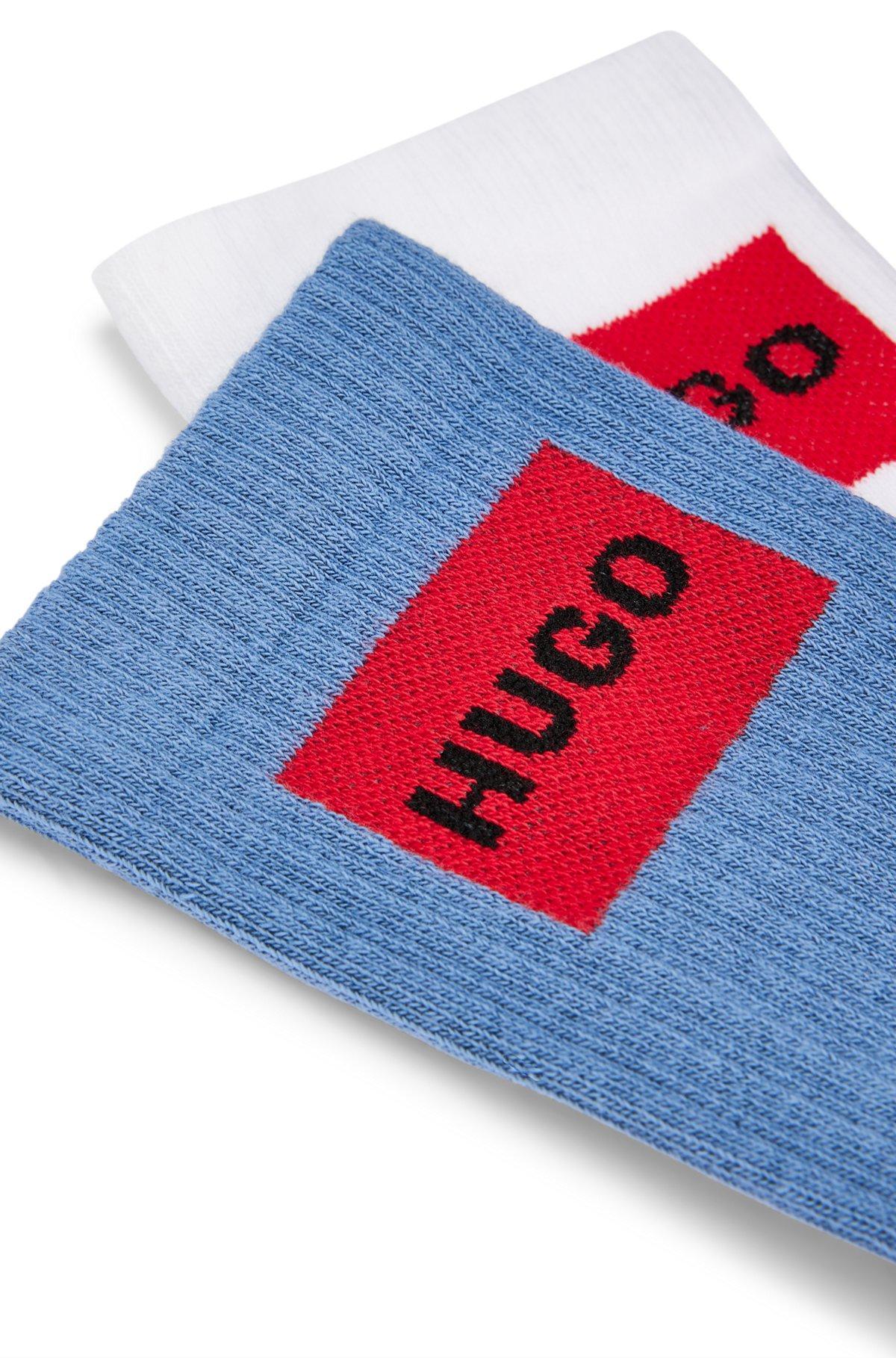 Two-pack of quarter-length socks with red logos Product Image