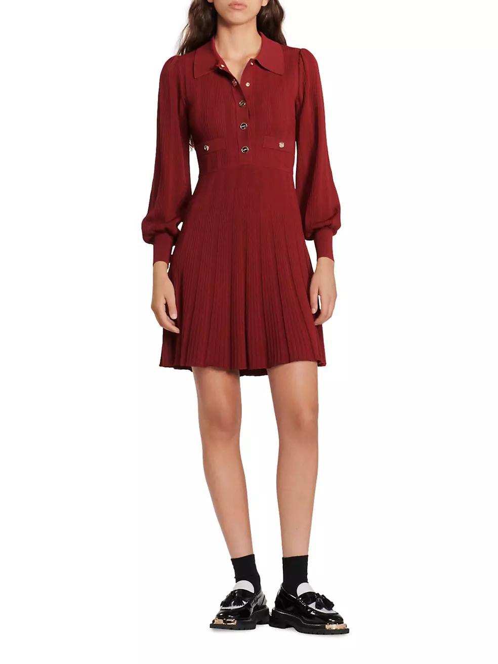 Womens Pleated Knit Dress product image