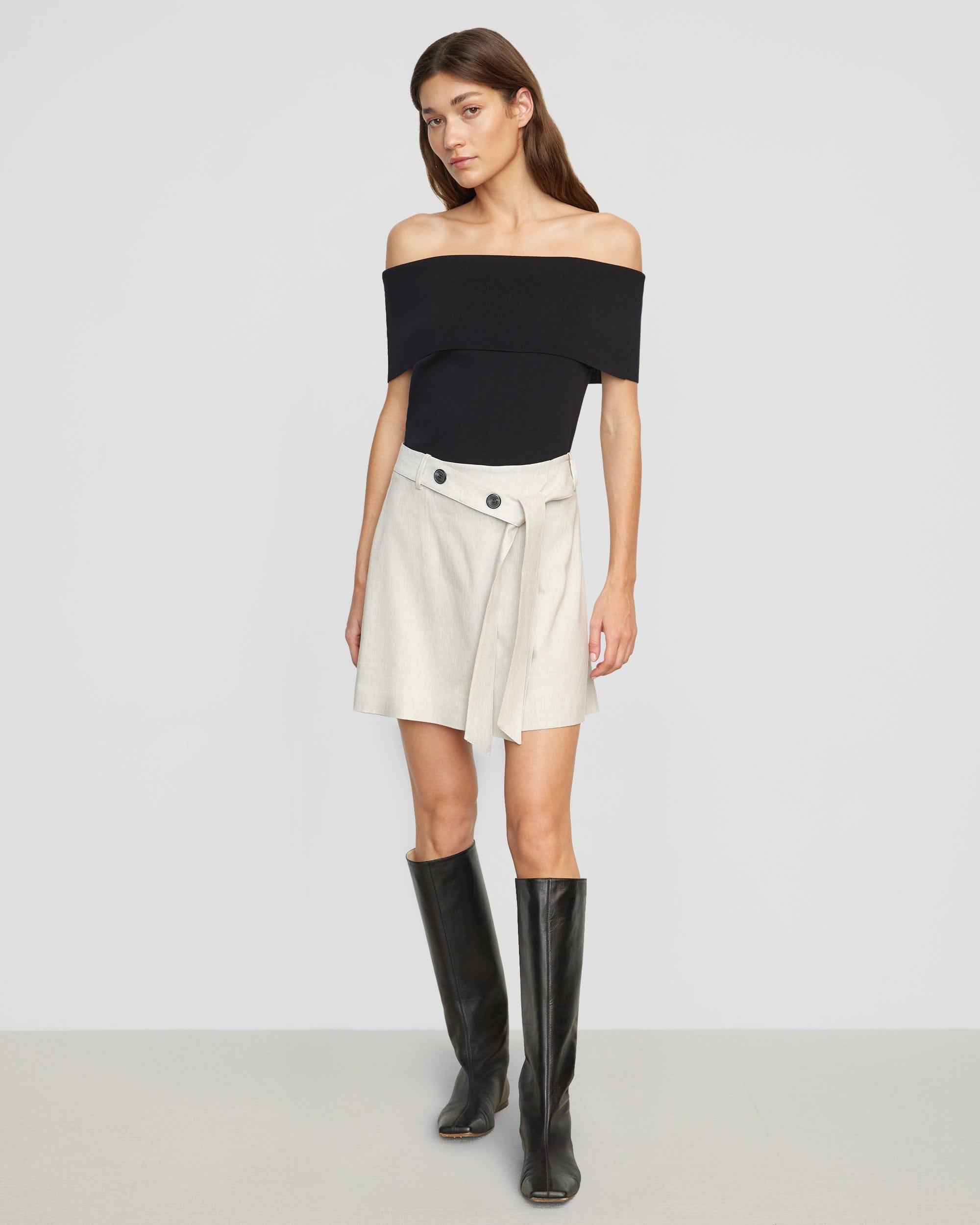 Tess Belted Wrap Mini Skirt Product Image