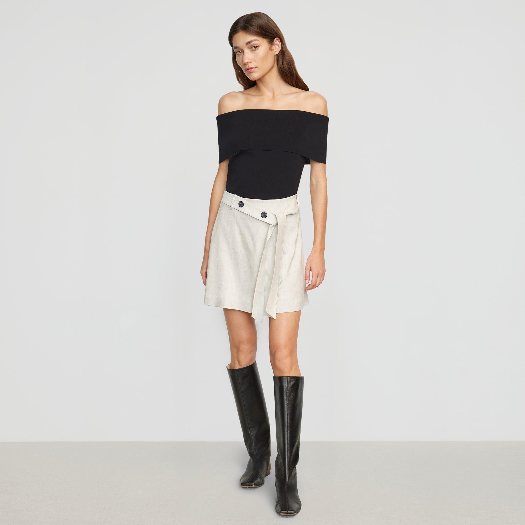 Tess Belted Wrap Mini Skirt Product Image