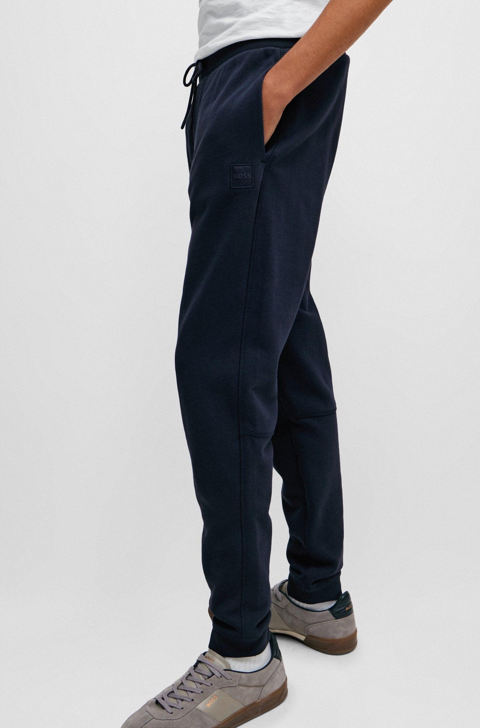 Boss COTTON-TERRY TRACKSUIT BOTTOMS WITH LOGO PATCH Product Image