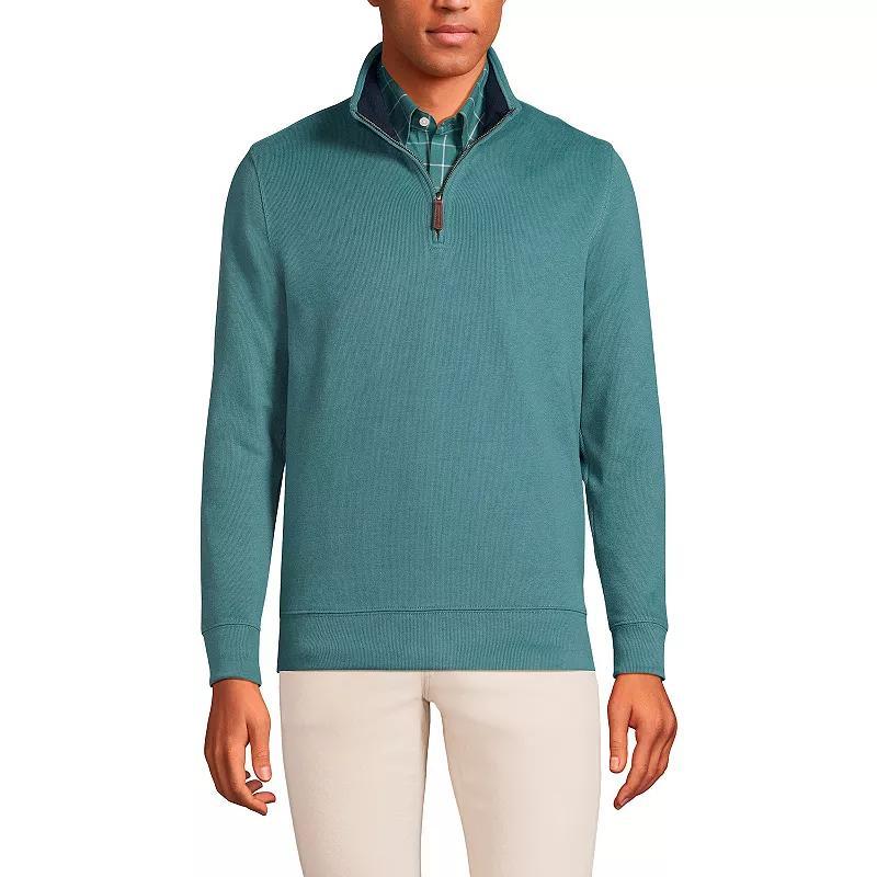 Big & Tall Lands End Bedford Classic-Fit Ribbed Quarter-Zip Sweater, Mens Radiant Blue Product Image