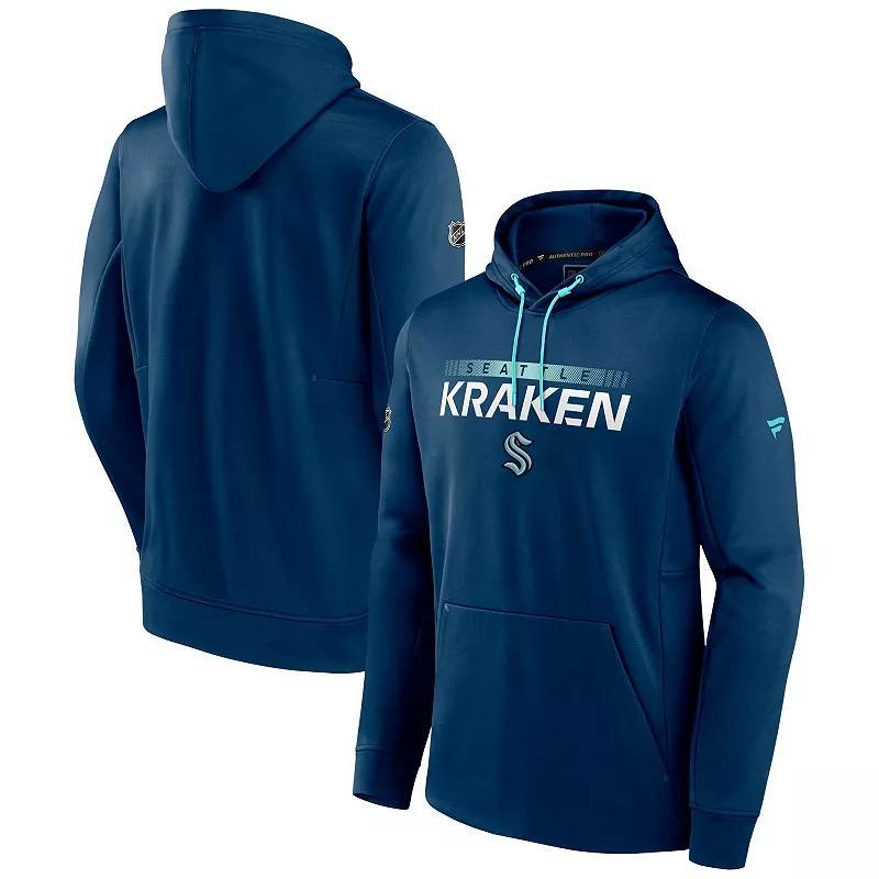 Mens Fanatics Branded Deep Sea Blue Seattle Kraken Authentic Pro Rink Pullover Hoodie Krk Blue Product Image