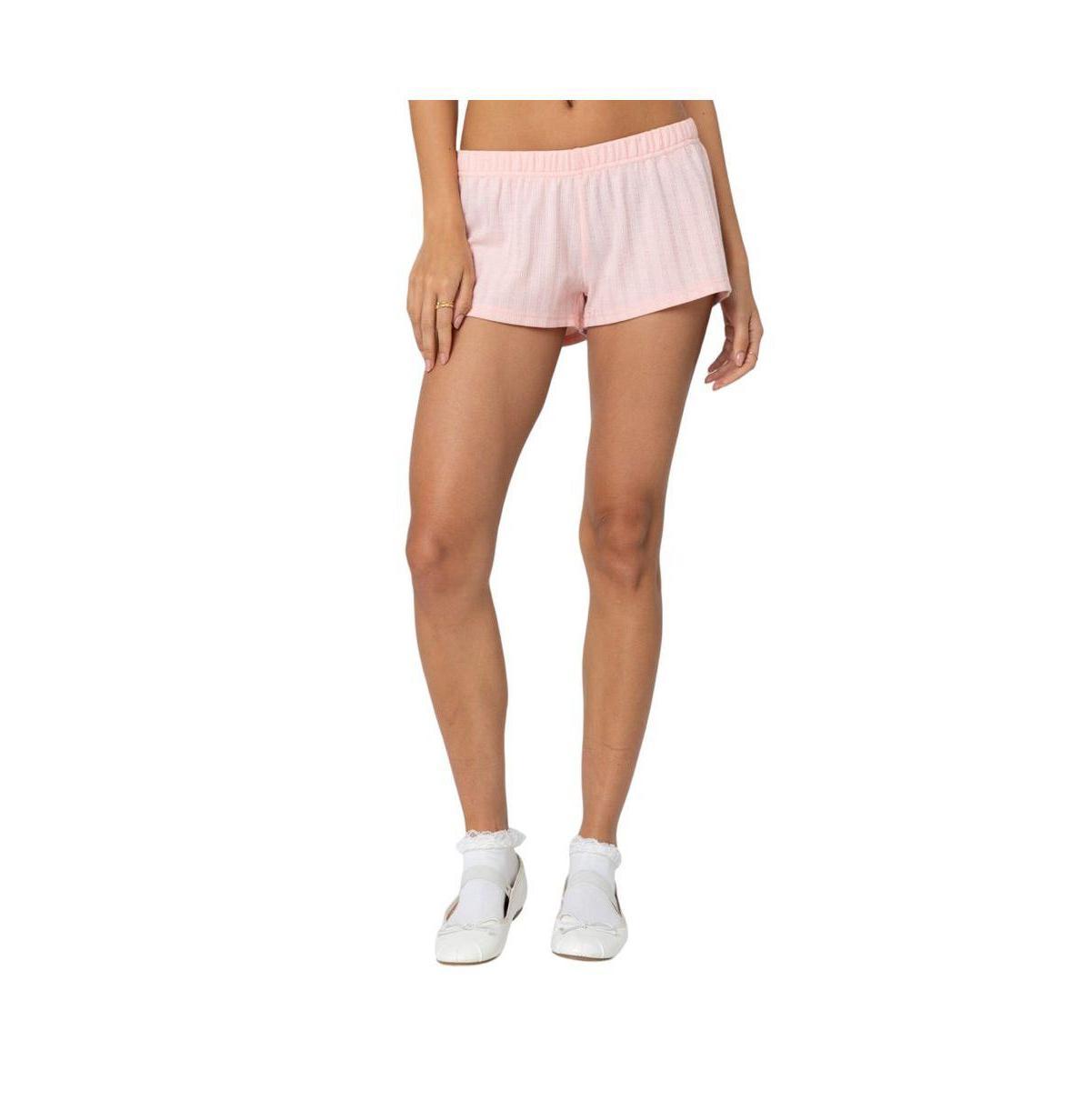 Edikted Womens Irene Low Rise Pointelle Micro Shorts Product Image