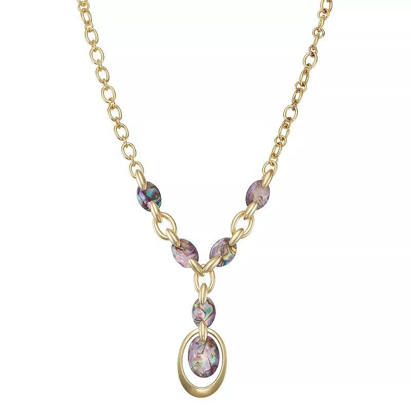 Napier Gold Tone Abalone Y-Necklace, Womens, Purple Product Image