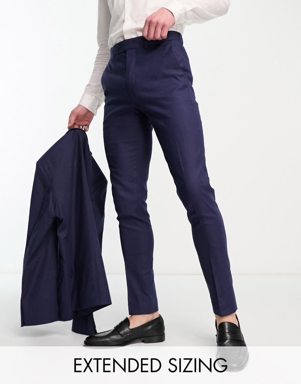 ASOS DESIGN skinny linen mix suit pants Product Image