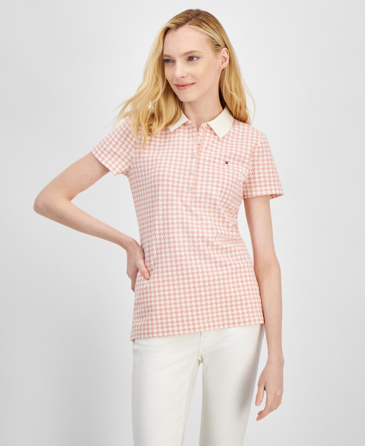 Tommy Hilfiger Womens Houndstooth-Print Collared Top product image