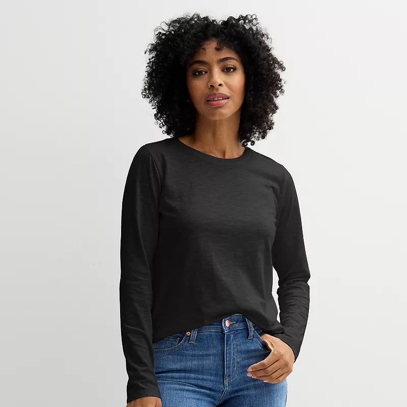 Womens Sonoma Goods For Life Everyday Long Sleeve Crewneck Tee Product Image