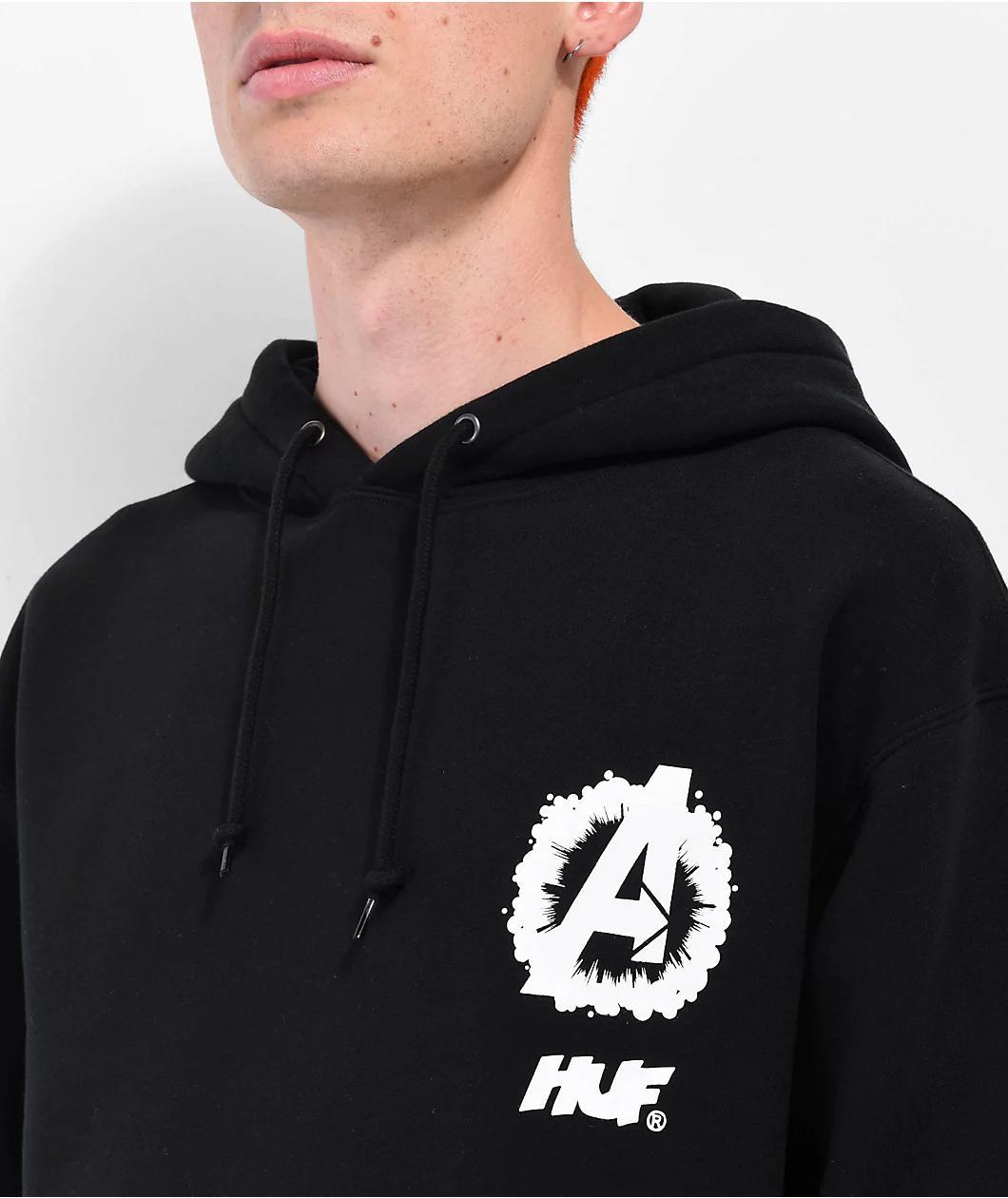 HUF x Marvel Avengers Cosmic Assemblage Black Hoodie Product Image